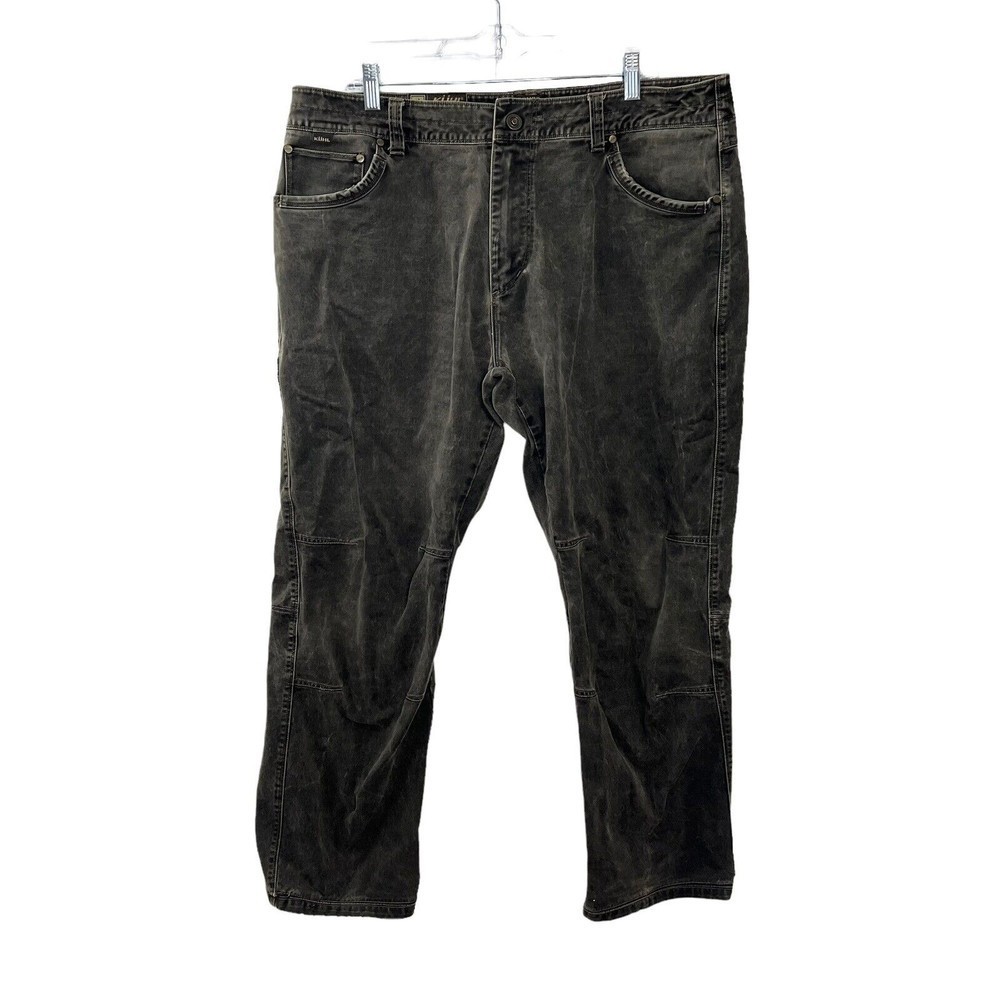 Kuhl Easy Rydr Mens 38x32 Green Vintage Patina Dye Hiking Outdoor Canvas Pants
